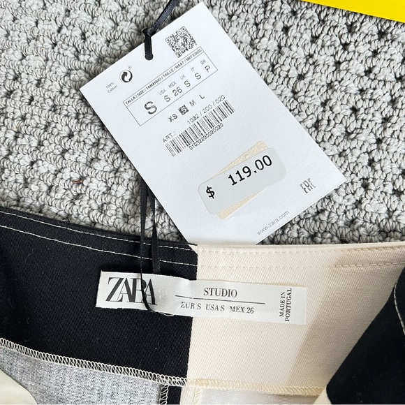 Zara Black and White Bold Dot Midi Skirt - Picture 8 of 9